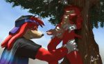  cowboy cum cum_on_face cumshot cute echidna fellatio furry knuckles_the_echidna lion21 male masturbation oral oral_sex orgasm outside penis sega sex sonic sonic_(series) testicles tree yaoi 