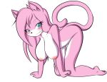 1girl anthro blue_eyes breasts cat_ears cute furry looking_at_viewer pink_hair tail vg_cats