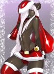  1boy acacia anthro bulge christmas christmas_outfit crossdressing feline femboy furry girly male male_only miniskirt original peritian santa_hat solo_male stockings topless topless_anthro topless_male trap wombat 