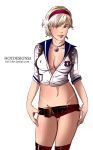  1girl alternate_costume blonde_hair blue_eyes breasts female_only hotdesigns2 resident_evil resident_evil_6 school_uniform serafuku sherry_birkin smile solo_female 