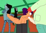  bender_bending_rodriguez dr._zoidberg futurama mmf_threesome spitroast threesome turanga_leela zoidberg 