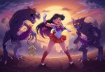  ai_generated battle monsters sailor_fuku sailor_mars sailor_moon_(series) sunset 