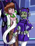  1boy 2girls alien amphibian ben_10 ben_10:_omniverse ben_tennyson blush brown_hair cum cute dboy eighteight femdom foreskin frog green_eyes green_skin hair interspecies multiple_girls nipples open_mouth penis princess_attea purple_eyes rape smile teen torn_clothes 