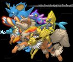  arcanine jolteon manectric nidoking pokemon porygon-z satsukii_(artist) vaporeon 