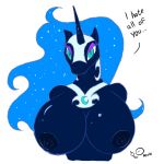 big_breasts blue_body blue_hair blue_nipples breasts equine female friendship_is_magic green_eyes hair horn horse huge_breasts meme my_little_pony nightmare_moon ticklishways unicorn upper_body zack_dragon zackdragon_(artist) zp92