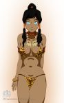 1girl avatar:_the_last_airbender bikini bikini_top blue_eyes dark-skinned_female dark_skin female_only katomanx korra more_at_source the_legend_of_korra tribal