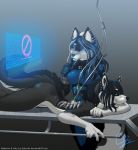  big_breasts blue_eyes furry nakomis_(nyghtwulf) original robot satsukii_(artist) siku_(nyghtwulf) spine surgery 