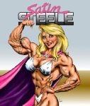 1girl 1girl blonde_hair cape dcmatthews muscular_female