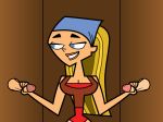  1girl bandanna blonde_hair blue_eyes cartoon_network double_handjob flashlight237 glory_hole hourglass_figure huge_breasts kerchief lindsay_(tdi) long_blonde_hair long_hair penis striped_hair thick_ass thick_legs thick_thighs total_drama_island two_tone_hair 