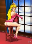 ass bottomless looking_back princess_peach radprofile_(artist) solo super_mario_bros. sweater