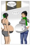  2_girls black_hair blue_eyes comic green_hair lurrak milf more_at_source pregnant pregnant_belly pregnant_female scarf sexy yuri 