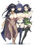 1girl 3_girls :d areola autoarousal big_breasts black_hair blue_eyes blue_hair blush bodystocking bodysuit breast_press breasts cape colored_pubic_hair covered_navel daughter echizen_(hvcv) fire_emblem fire_emblem:_kakusei garter_belt girl_sandwich group_comparison high_heels high_resolution light-skinned lingerie long_hair looking_at_viewer lucina milf mother_&_daughter multiple_girls navel nipples noire_(fire_emblem) open-mouth_smile open_mouth panties pubic_hair puffy_areolae pussy sallya_(fire_emblem) sandwiched shoes smile stockings take_your_pick two_side_up uncensored underwear vaginal_juices