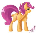  anus ass equine female friendship_is_magic horse looking_back my_little_pony pony pussy ratofdrawn scootaloo smile smirk sugar_cup sugarcuppony transparent_background wings 