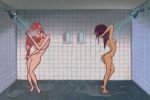 2girls gif multiple_girls nude ren_and_stimpy shower