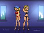 bandanna blonde_hair blue_eyes cartoon_network hourglass_figure huge_breasts kerchief light-skinned_female lindsay's_mother_(tdi) lindsay_(tdi) long_blonde_hair long_hair milf mother_and_daughter striped_hair thick_ass thick_legs thick_thighs total_drama_island two_tone_hair vaultman wasp_waist