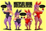  big_breasts breasts bulma bunny_ears bunnysuit dark_skin doomshaman dragon_ball dragon_ball_z hair purple_eyes purple_hair 