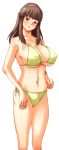 1girl big_breasts bikini breasts dead_or_alive g_kilo-byte hitomi hitomi_(doa) large_breasts midriff saberfish simple_background solo swimsuit tecmo transparent_background