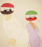 2girls arab blush countryhumans countryhumansgorl dishdasha flawsyfag iran iran_(countryhumans) iranian_flag iraq iraq_(countryhumans) iraqi_flag yuri