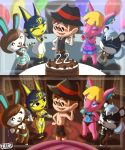 animal_crossing animal_crossing_girl ankha_(animal_crossing) anthro birthday bunny carmen_(animal_crossing) cat deer fuchsia_(animal_crossing) furry jackintaro party sex_toy squirrel tasha_(animal_crossing) underwear