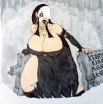 beastking1981 black_hair earrings gigantic_ass gigantic_breasts goth gothmom hourglass_figure milf original_character purple_eyes sexy white_hair