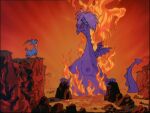 1girl big_breasts breasts disney disney_villains dragon edit evil_smile female fire goat madam_mim male merlin nipples screenshot_edit the_sword_in_the_stone