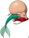 a0iisa aoiisa belly_bulge belly_expansion blue_eyes disney hyper_pregnancy mermaid monster_girl pregnant pregnant_belly pregnant_female princess_ariel red_hair the_little_mermaid