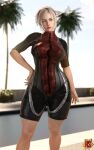 1girl 3d alluring bandai_namco big_breasts blonde_hair duo_(artist) female_only hagiwara_studio lidia_sobieska namco namco_bandai prime_minister scar solo_female swimwear tekken tekken_7 thick_thighs