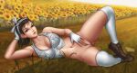  alluring black_hair brown_eyes flowerxl jun_kazama kazama_jun legs milf naked_from_the_waist_down namco posing pubic_hair pussy shoes sunflower tekken tekken_2 tekken_5_dark_resurrection tekken_tag_tournament tekken_tag_tournament_2 thighhigh_socks top_only 