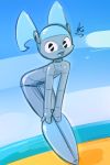 beach cute jenny_wakeman musikalgenius my_life_as_a_teenage_robot robot solo topless