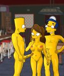 bart_simpson breasts erect_nipples erect_penis evilweazel_(artist) milhouse_van_houten nude shaved_pussy the_simpsons thighs