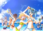 6+girls akita_neru aqua_eyes aqua_hair ass ball beach beachball bikini blonde_hair breast_grab breasts brown_hair clothes_thief cloud eggplant front-tie_top goggles green_hair gumi hair_ornament hairclip miku_hatsune kagamine_len kagamine_rin kaito long_hair megurine_luka meiko minoinomi multiple_girls nude pink_hair short_hair side-tie_bikini sky snorkel striped striped_bikini striped_swimsuit submerged swimsuit theft twin_tails vocaloid water yowane_haku