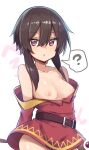 1girl breast_slip breasts chipa_(arutana) dress high_resolution kono_subarashii_sekai_ni_shukufuku_wo! megumin nipple_slip nipples no_bra paid_reward strapless_dress very_high_resolution wardrobe_malfunction