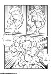 angry_face anime_milf black_eyes black_hair chichi comic dragon_ball dragon_ball_z growth growth_queens huge_breasts milk_(dragonball_z) monochrome muscle muscle_growth muscular reddyheart shenron veins