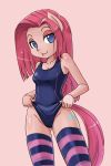 1girl anthro blue_eyes friendship_is_magic looking_at_viewer my_little_pony pinkie_pie shepherd0821 smile stockings swimsuit