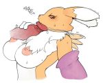 1_anthro 1_female 1_girl 3_fingers anthro anthro_canine anthro_fox big_breasts big_penis breasts canine cum cum_in_mouth cumshot cute detached_sleeves digimon disembodied_penis erection fellatio female female_anthro female_anthro_fox female_renamon fox fur furry male/female male_anthro mostly_nude motion_lines nipples oral oral_sex penis renamon standing text toei_animation vixen white_background white_fur yellow_fur