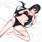 1girl akame_(akame_ga_kill!) akame_ga_kill! alluring bare_legs bra dakimakura dakimakura_(medium) lingerie long_hair panties underwear vanillahare