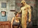 1boy 1female 1girl 1male 3d ass big_penis blackadder breasts english_text hair human imminent_fellatio lara_croft monster monster_sex navel no_symbol penis rape text tomb_raider