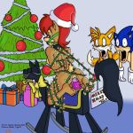  1girl 2boys anthro ball_gag christmas christmas_tree cute dildo dildo_in_pussy dildo_sitting frogtie furry gift_wrapped jaw_drop merry_x-mas miles_&quot;tails&quot;_prower nude present presents pussy_juice sally_acorn santa_hat sega slashysmiley sonic sonic_*(series) sonic_the_hedgehog sonic_the_hedgehog_(series) surprise vaginal vaginal_insertion wide-eyed wide_eyed 