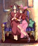 aerith_gainsborough breasts brown_hair final_fantasy final_fantasy_vii green_eyes hair ifalna sephimoe smile