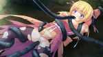 1girl arms_up bad_id bangs black_legwear blonde_hair blue_eyes blunt_bangs blush bow breast_slip breasts censored clothed_sex cross cum cum_in_mouth cum_in_pussy dress dutch_angle fellatio female game_cg hair_ribbon juliet_sleeves long_hair long_sleeves looking_at_viewer magical_girl mosaic_censoring nipples one_breast_out open_mouth oral original panties pantyhose puffy_long_sleeves puffy_sleeves pussy rape restrained ribbon sayori sex sleeve_cuffs solo spread_legs tai_igyou_ikenie_shinkan_teana teana_eksrein tears tentacle tentacles thighhighs torn_clothes torn_dress torn_pantyhose underwear vaginal wide-eyed