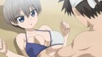 anime beach big_breasts bikini blindfold blush breast_grab breast_squeeze breasts cleavage gif hand_on_breast sakurai_shinichi uzaki-chan_wa_asobitai! uzaki-chan_wants_to_hang_out! uzaki_hana zoom_in zoom_out