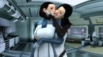 2_girls 2girls andreygovno black_hair eva_core mass_effect miranda_lawson source_filmmaker yuri