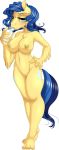 1girl 2013 alpha_channel anthro anthrofied belly big_breasts blue_hair bottle breasts clothing cute cutie_mark drinking equine female freckles fur furry glass green_eyes hair horse kittehkatbar looking_at_viewer midriff milk milky_way_(character) milky_way_(mlp) my_little_pony navel nipples nude plain_background pony pussy solo standing transparent_background two_tone_hair underwear