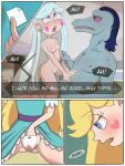  1boy 2_girls blonde_hair blue_eyes breasts comic couple fingering fingering_pussy hspace moon_butterfly nipples star_butterfly star_vs_the_forces_of_evil toffee white_panties 