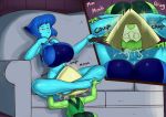 blue_hair blue_skin cartoon_network fellatio futanari gem gem_(species) gems green_hair green_skin lapis_lazuli lapis_lazuli_(steven_universe) oral peridot peridot_(steven_universe) steven_universe sucking sucking_penis