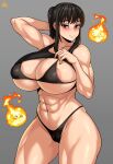 1girl 2boys big_breasts black_hair breasts fire_force high_res huge_breasts jmg lactation long_hair maki_oze male/female oral_penetration patreon patreon_paid patreon_reward purple_eyes pussy pussylicking solo_focus teen tongue_in_pussy x-ray