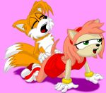 amy_rose lahsparkster miles_"tails"_prower multiple_tails sonic_(series) sonic_team tail