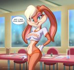 blonde_hair blue_eyes drew_gardner_(artist) hooters lola_bunny