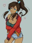 1girl avatar:_the_last_airbender blue_eyes cleavage cute dark-skinned_female dark_skin heart hearts korra naso4 the_legend_of_korra