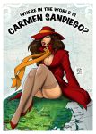  2010 black_hair breasts callmepo carmen_sandiego cleavage coat hat high_heels pinupsushi stockings where_in_the_world_is_carmen_sandiego 